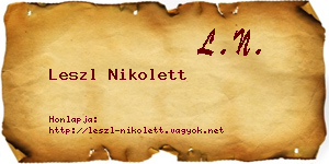 Leszl Nikolett névjegykártya